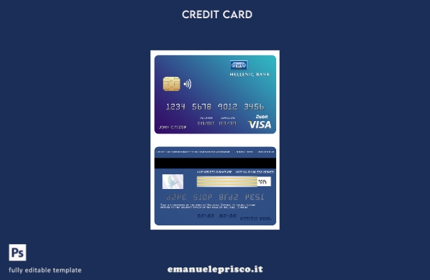 stile verificato Modello di carta visto bancario greco cipriota